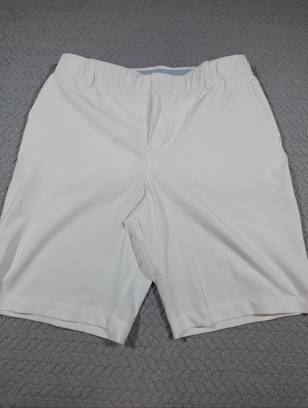 Under Armour White Athletic Shorts with Grey Waistband